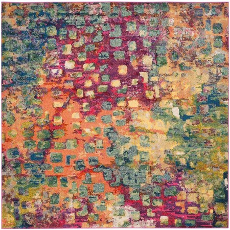 Safavieh 5 x 5 ft. Square Monaco Power Loomed RugPink & Multi Color MNC225D-5SQ